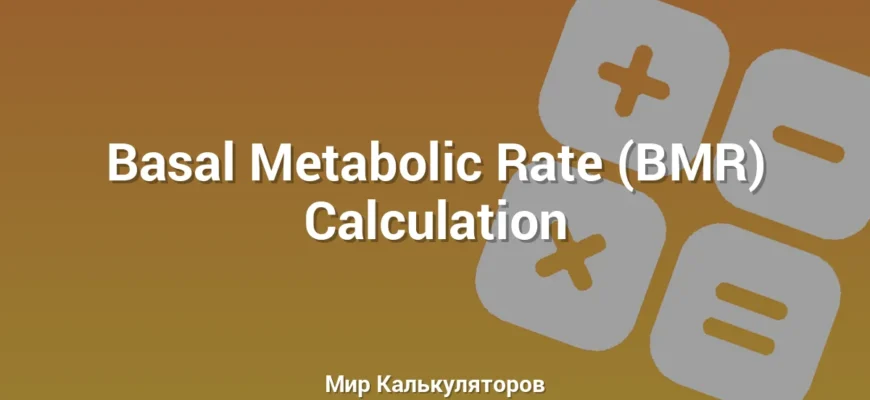 Basal Metabolic Rate (BMR) Calculation