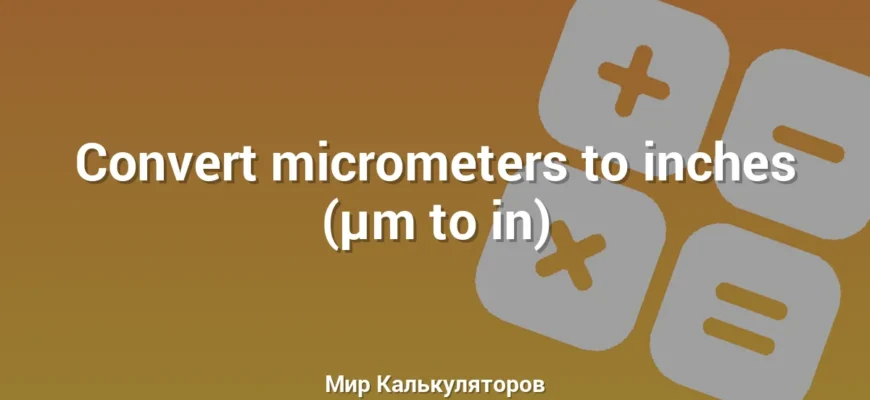 Convert micrometers to inches (µm to in)