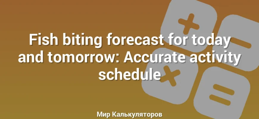Fish biting forecast for today and tomorrow: Accurate activity schedule
