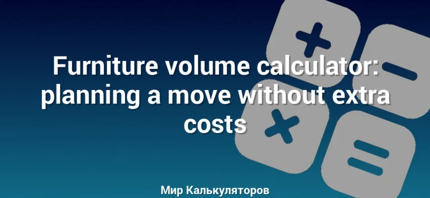 Furniture volume calculator: planning a move without extra costs